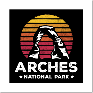 Retro Arches National Park Delicate Arch Utah Gift Posters and Art